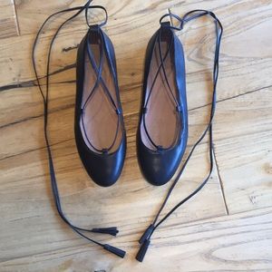 Madewell lace up black flats 7.5